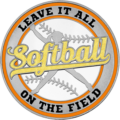 Gold "Softball" with Orange Outer Circular Borders
